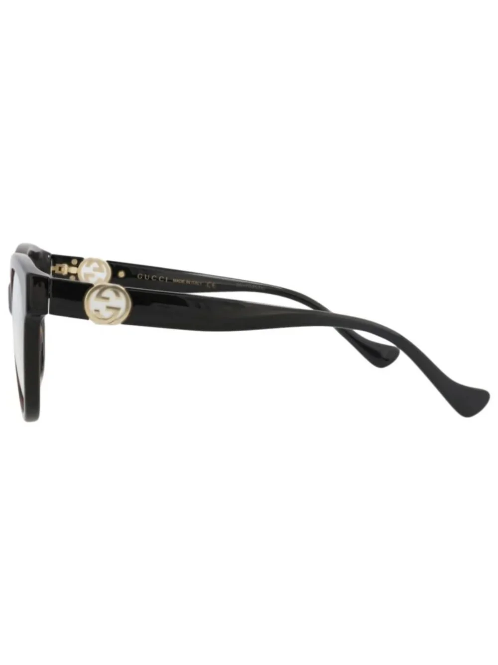 New Gucci Women's Eyeglasses Square Rectangle Injection Frame Havana Black